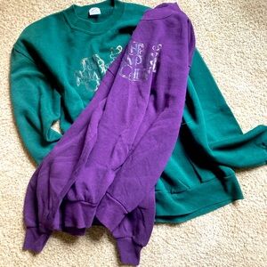 Vintage Pampered Chef Sweatshirts - Women's Large (Purple & Forest Green)